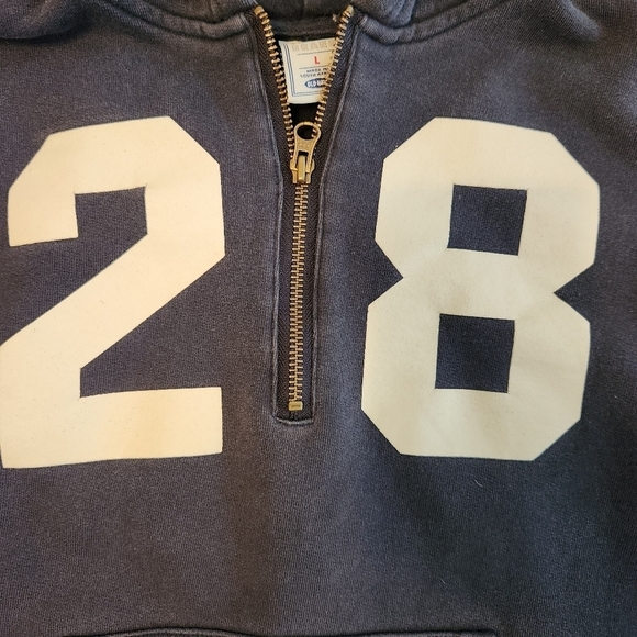 Womens Juniors Size Large Old Navy Quarter Zip Pullover Hoodie Navy Blue - Picture 4 of 11